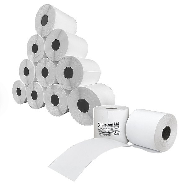 Cx 10 Un Bobinas Fiscal 80X30M Continua Térmica Adesiva p /uso em Impr Epson Elgin Bematech
