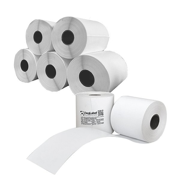 Cx 5 Un Bobinas Fiscal 80X30M Continua Térmica Adesiva p /uso em Impr Epson Elgin Bematech