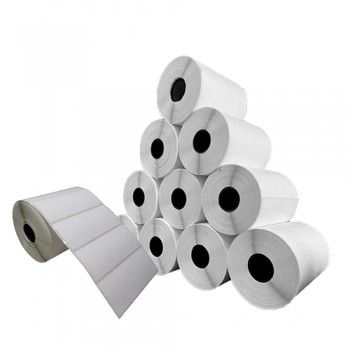 Cx 10 Un Rolos Etiqueta 90X22mm Térmica Adesiva 1240UN (31M) Tub 1"