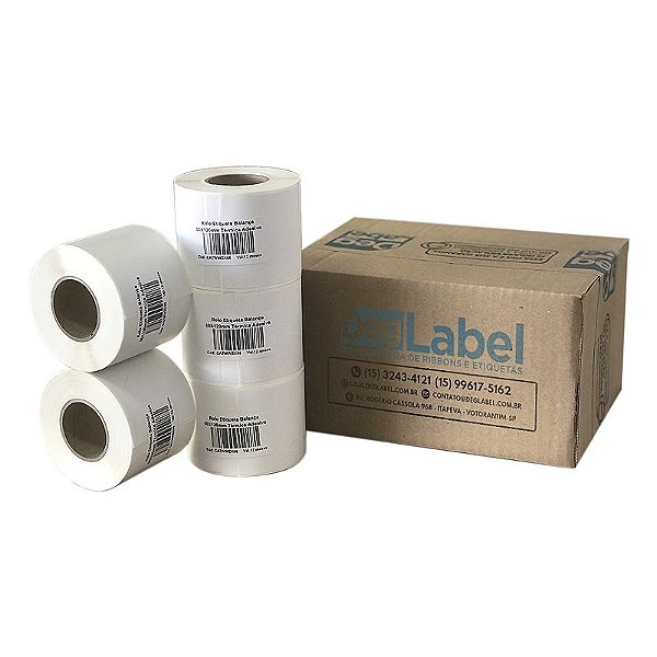 Cx 5 Un Bobinas Etiqueta Balança 60X30mm Térmica Adesiva 909UN (30M) Tub 1,5"