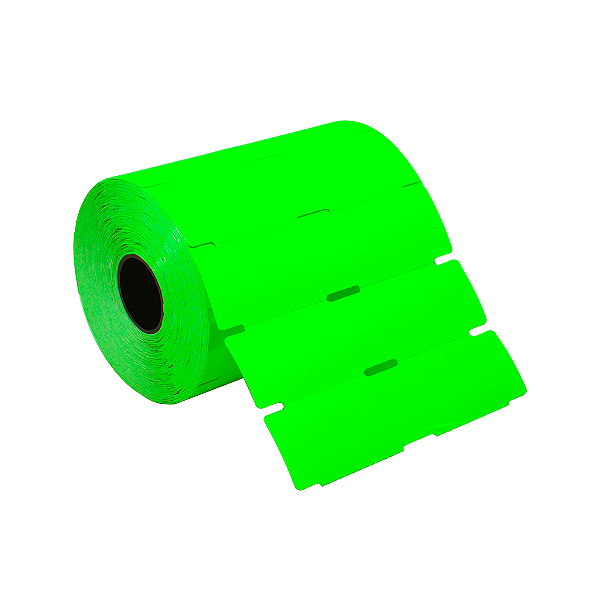 Rolo de Etiqueta Gôndola Tag Verde Flourescente 105X30mm S/Adesivo Universal