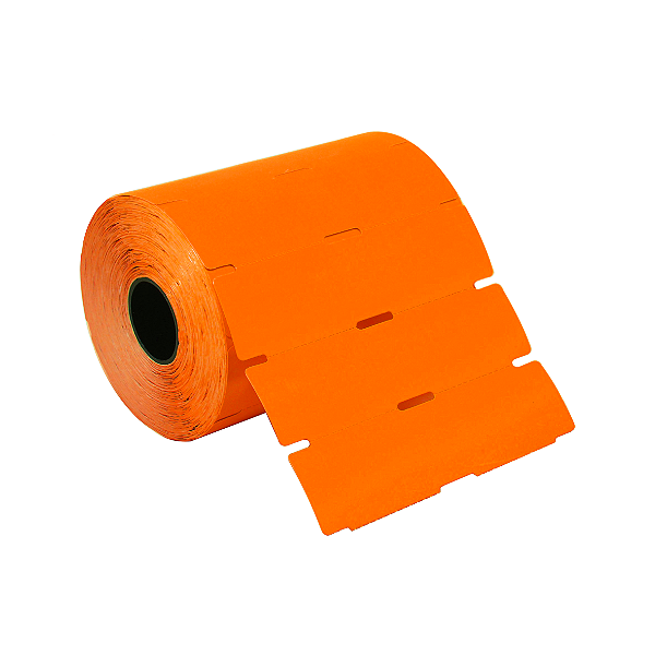 Rolo de Etiqueta Gôndola Tag Laranja Flourescente 105X30mm S/Adesivo Universal