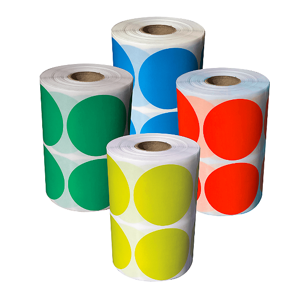 Rolo Etiqueta Bolinha Redonda Couchê (5x5cm) 50x50mm  1170UN