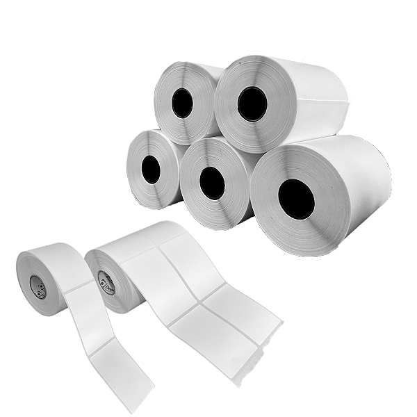 Cx 5 Un Rolos Etiqueta 50X75mm Couchê Adesiva
