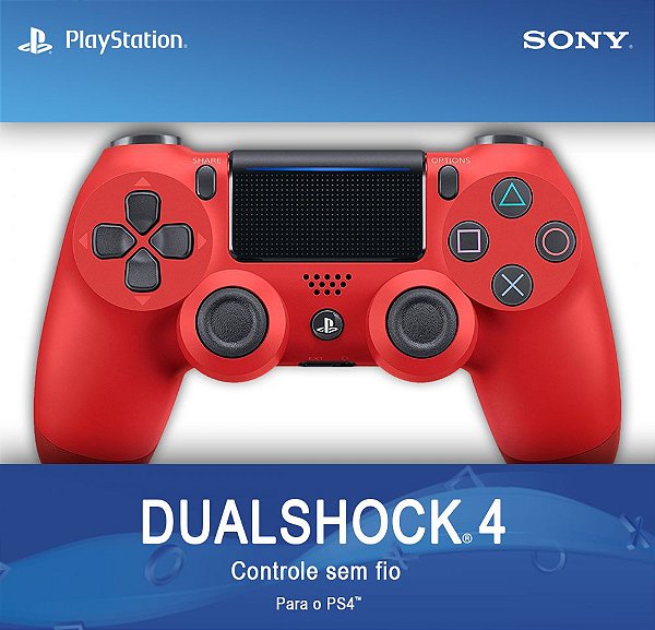 Controle PS4 Dualshock 4 Vermelho - Sem Fio
