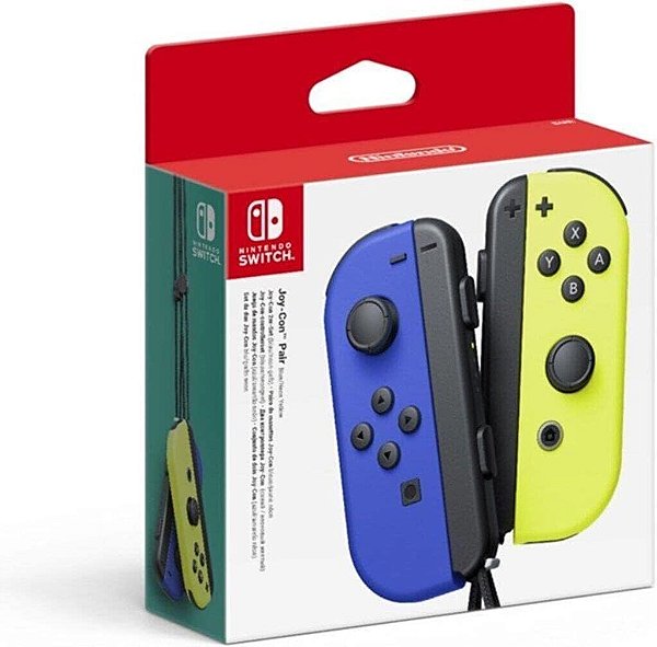 Controle Joy Con Nintendo Switch Azul Neon/Amarelo Neon - Switch