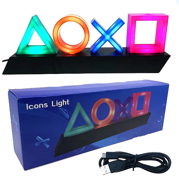 Lâmpada decorativa Luminária led PlayStation PS4 PS5