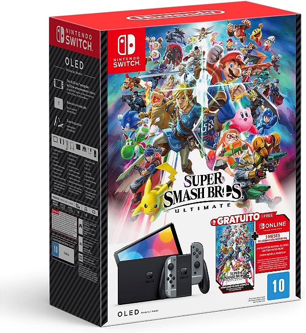 Console Nintendo Switch Oled - Ed. Super Smash Bros (Destravado) - Seminovo