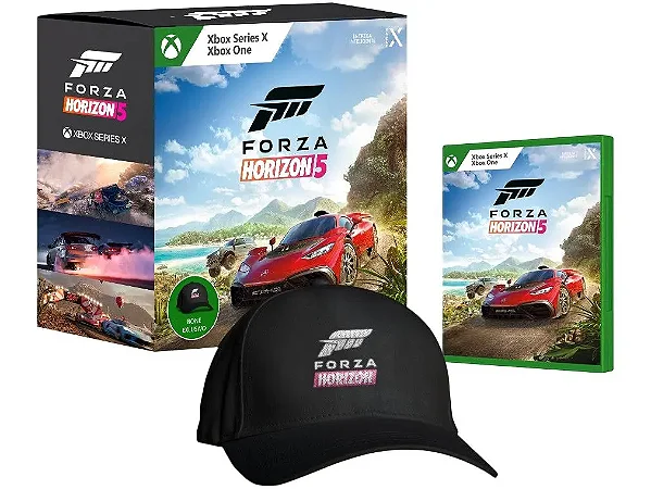 Jogo Forza Horizon 5 + Boné (Seminovo) - Xbox One e Xbox Series X