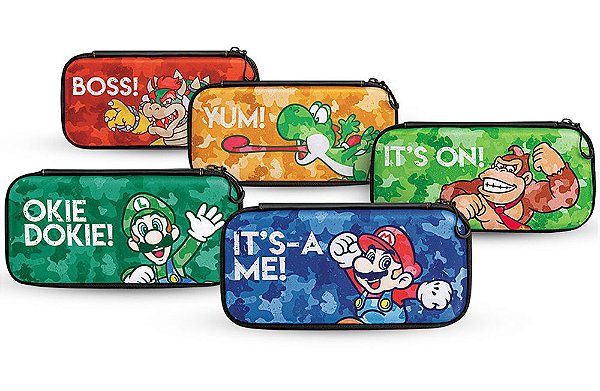 Case Console Switch Slim Travel Mario Luigi Bowser Donkey Kong Yoshi - Switch