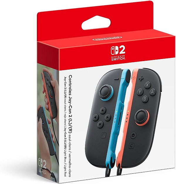 Controles Joy-Con 2 Azul Claro e Vermelho Claro - Switch 2