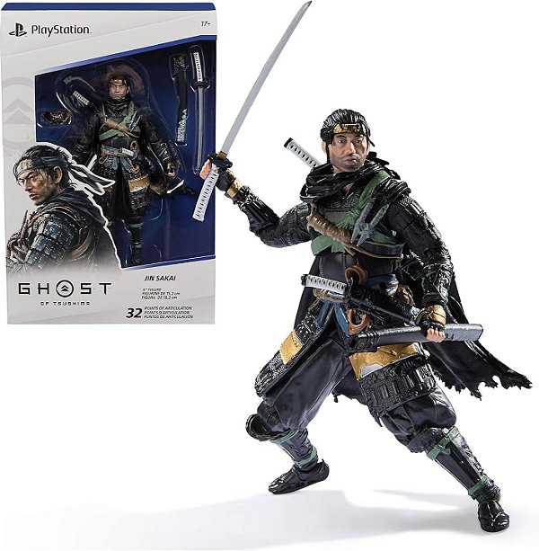 Boneco Action Figure Ghost of Tsushima, 6” Jin Sakai Samurai