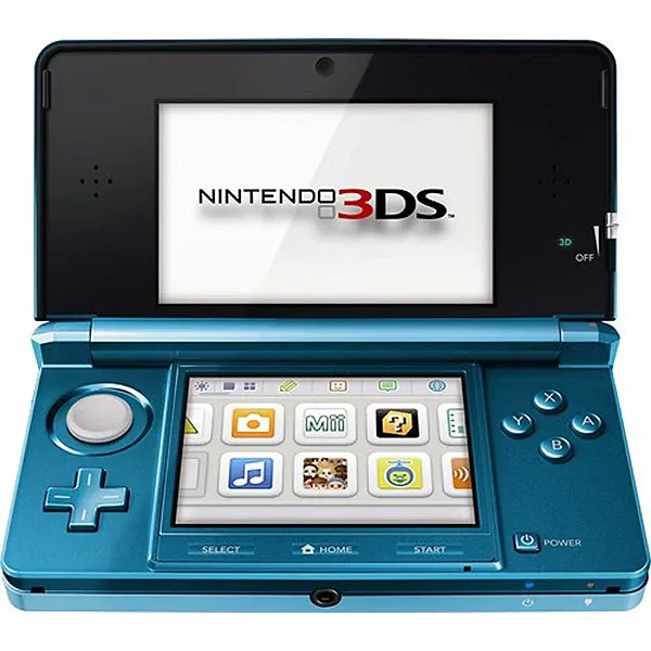 Console Nintendo 3DS Metallic Aqua Blue Azul (Seminovo) + Jogo de Brinde - 3DS