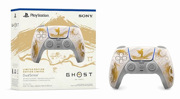 Controle PS5 Dualsense P5 PlayStation 5 - Edição limitada Ouro Ghost of Yōtei - Seminovo