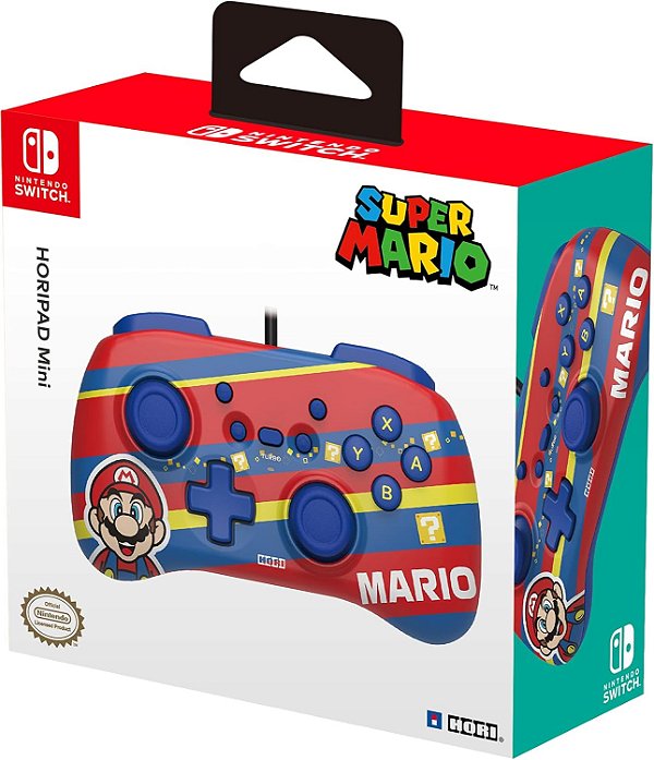 ControleControle Com Fio Hori HORIPAD Mini (Mario) - Nintendo Switch