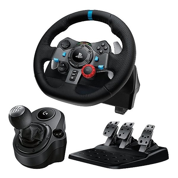 Volante Logitech G29 + Câmbio Manopla (Seminovo) para PS5, PS4, PS3 e PC