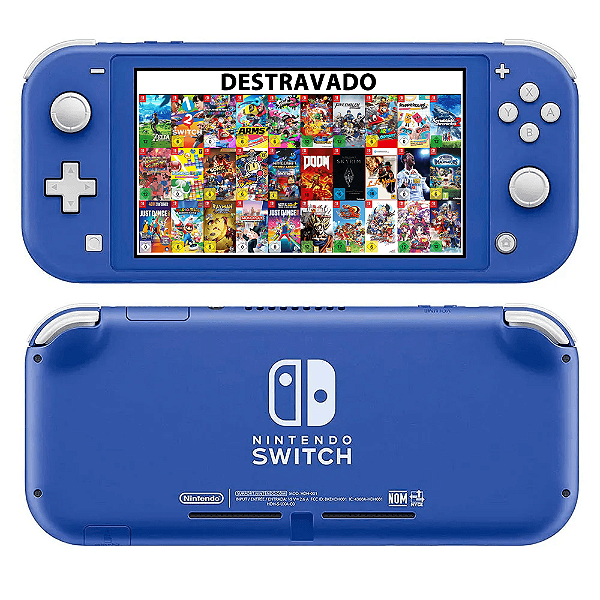 Console Nintendo Switch Lite - Destravado 128gb - Com jogos - Seminovo
