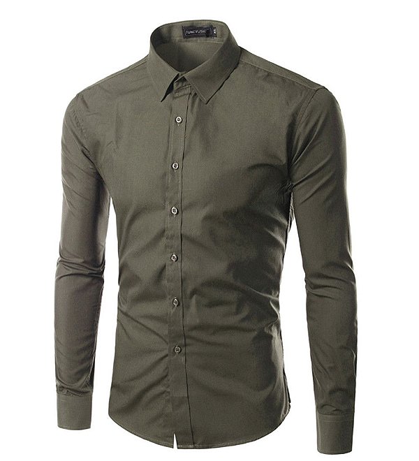 camisa masculina verde militar