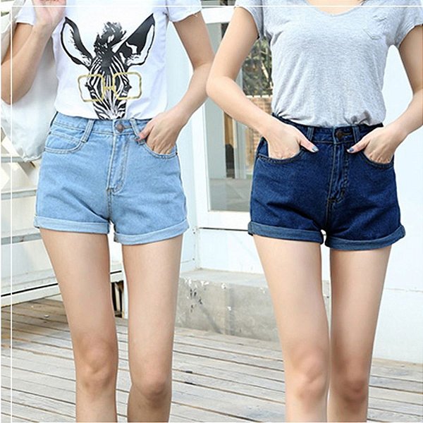 bermuda jeans de cor