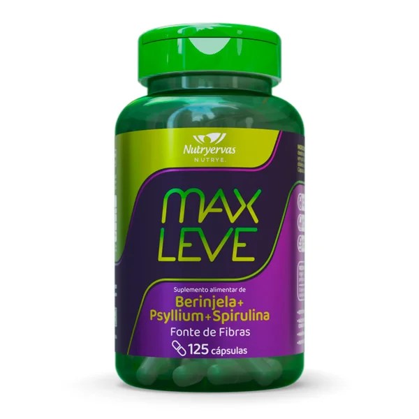 Max Leve Suplemento de Berinjela, Psyllium e Spirulina