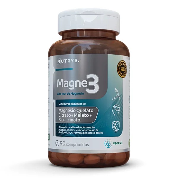 Magne 3 Magnésio Quelato Bisglicinato, Citrato e Malato