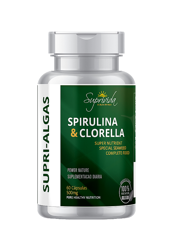 Chlorella com Spirulina Supri Algas 60 cáps