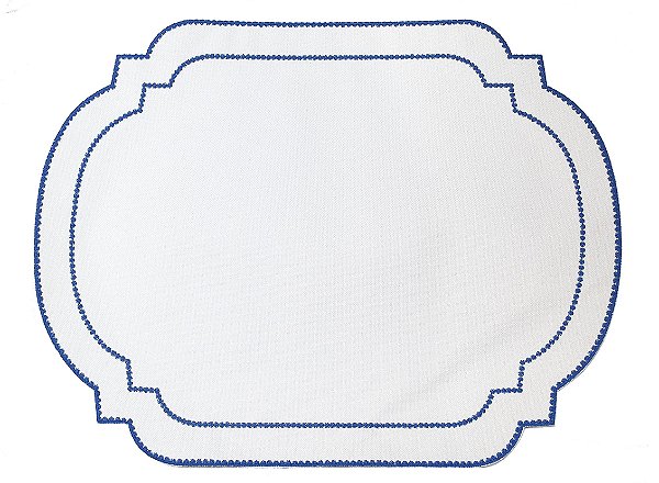 Jogo americano moldura branco e azul