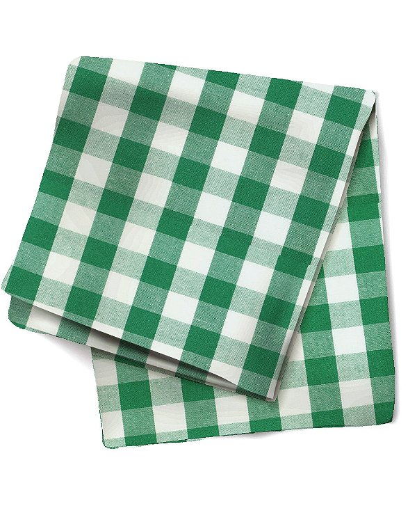 Toalha de mesa xadrez verde 3,5m x 1,5m