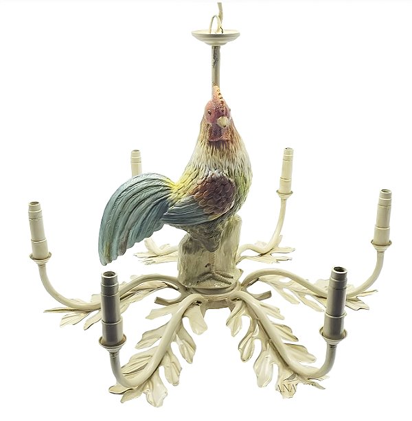 Lustre galo folhagem off white