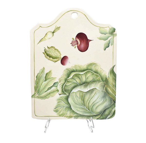 Tábua de cerâmica M com desenho legumes