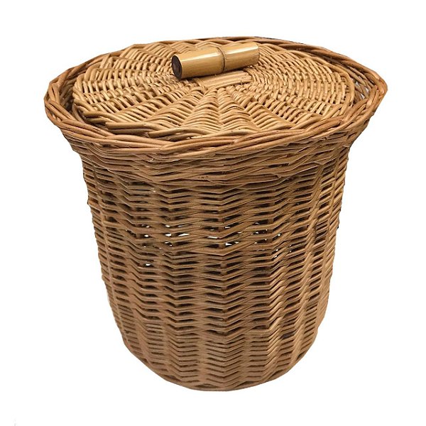 Lixeira vime com bambu