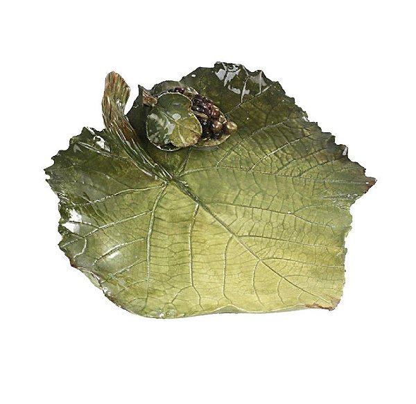 Prato pão folha de uvas com cacho de uvas (cj c 2)