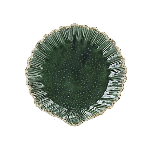 Sousplat de concha acqua antigo com borda trabalhada