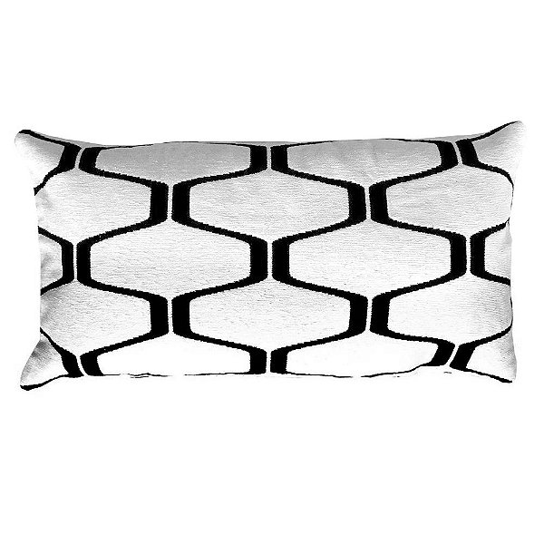 Capa de Almofada estampa geométrica Branca e Preta Azulejos