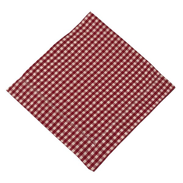 Guardanapo algodão xadrez vermelho