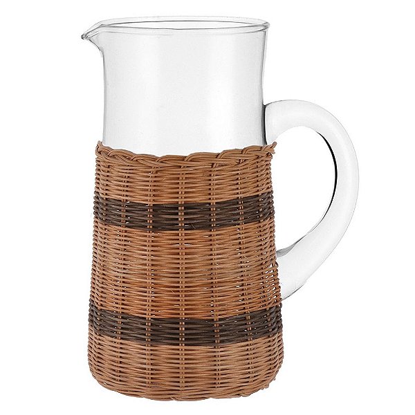 Jarra em vidro e rattan