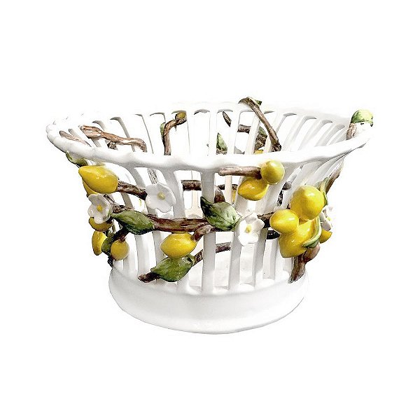 Cachepot Rendado de Flores e Limões Sicilianos