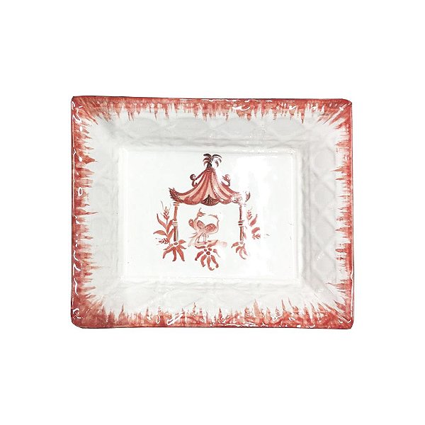 Cinzeiro com pintura pagoda vermelho