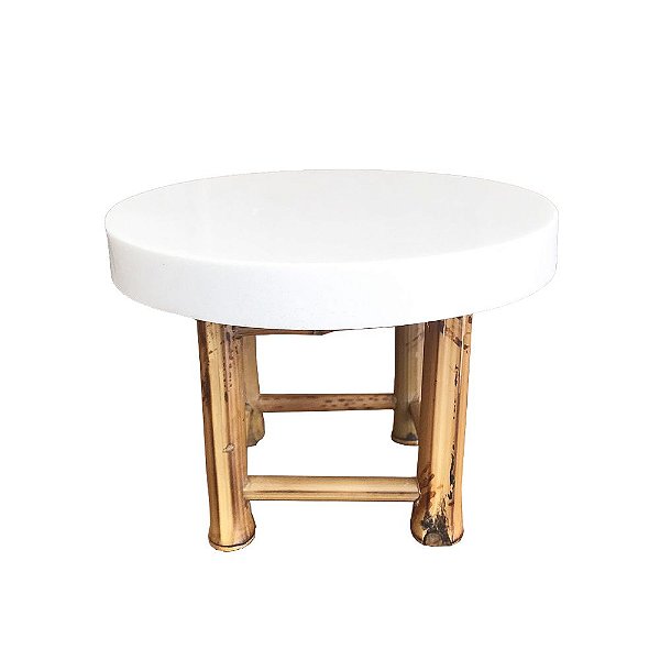 Banqueta de mesa bambu e corian P