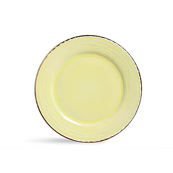 Prato sobremesa escamas amarelo cj 6