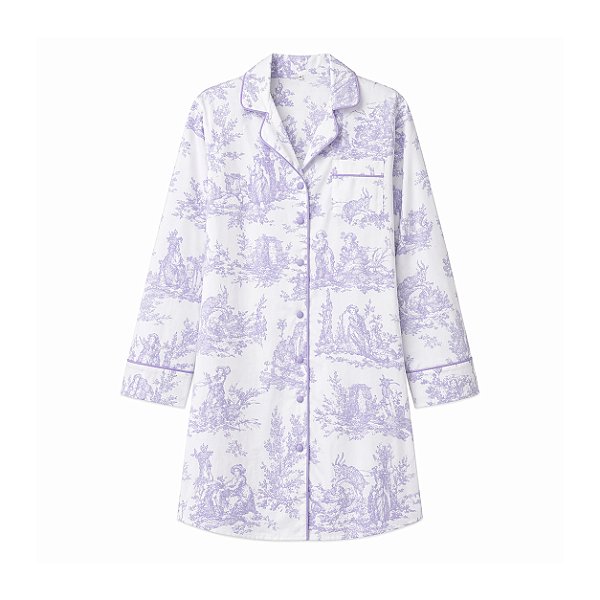 Camisola manga longa toile de jouy lavanda - tamanho único