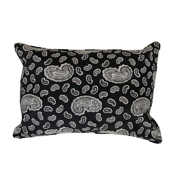 Capa de Almofada Paisley preto e branco 46x32 cm