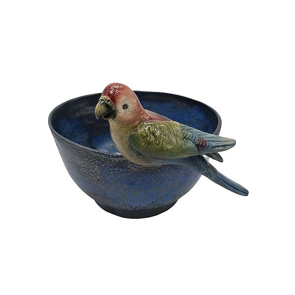 Cachepot shabby azul nevoeiro M com arara