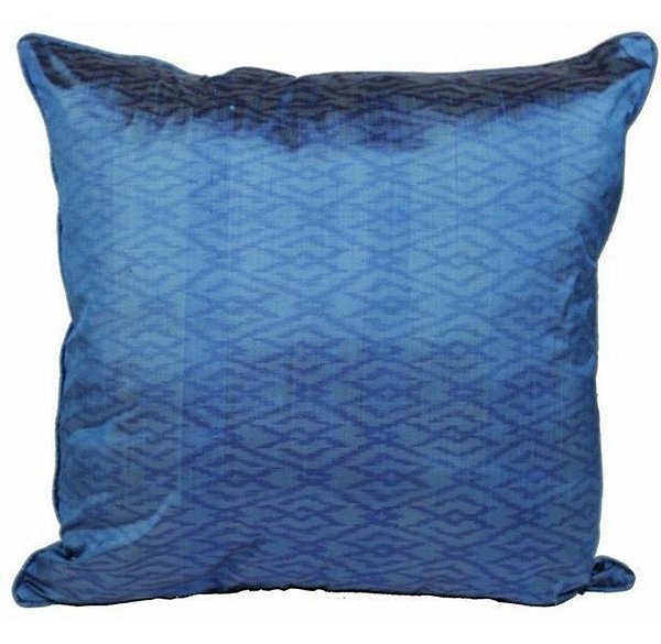 Capa de Almofada Étnica Azul Celeste Seda 48x48 cm
