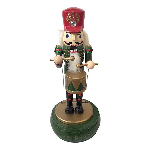 Soldadinho de chumbo de corda com tambor (32 cm altura)