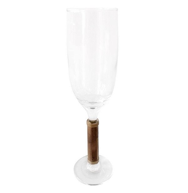 Taça de Champagne com Pé de Bambu