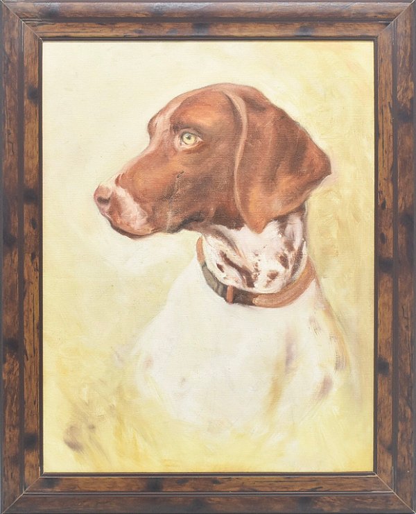 Quadro cachorro caça marrom