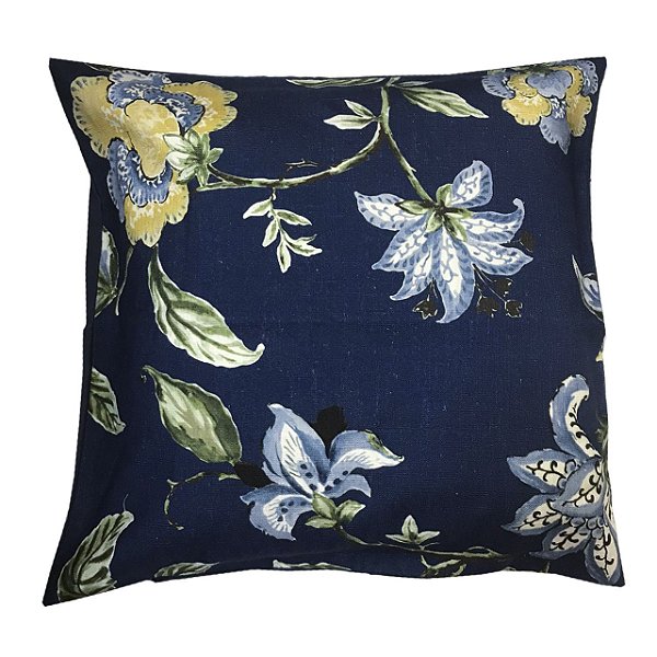 Capa de Almofada Floral Azul marinho 59x62 cm