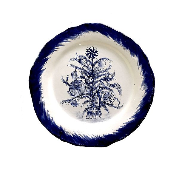 Prato raso Árvore de Natal Blue (cj com 6)