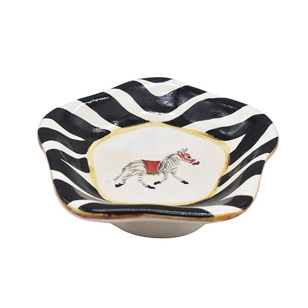 Cinzeiro com borda ondulada de zebra